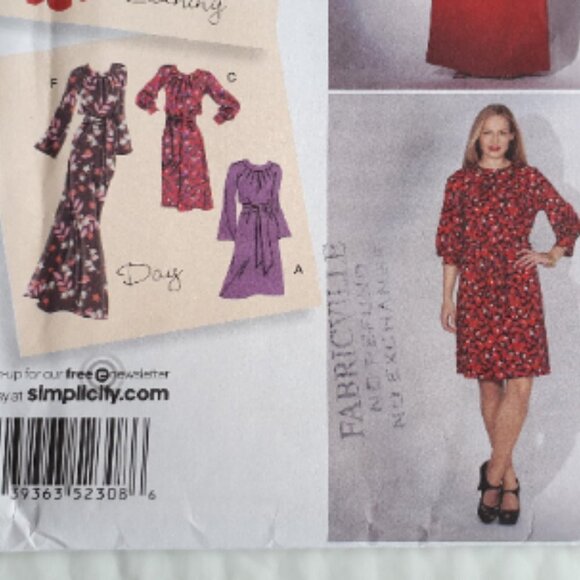 Simplicity sewing uncut pattern 2308 dress day or evening sleeveless variations - Picture 3 of 9